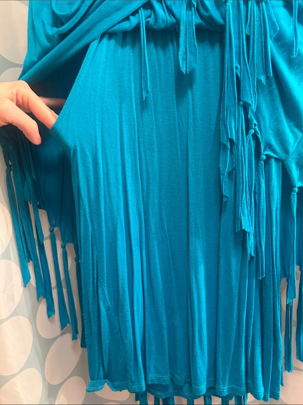 cha cha venti Bright Teal Gathered Neck Tank - Picture 3 of 4